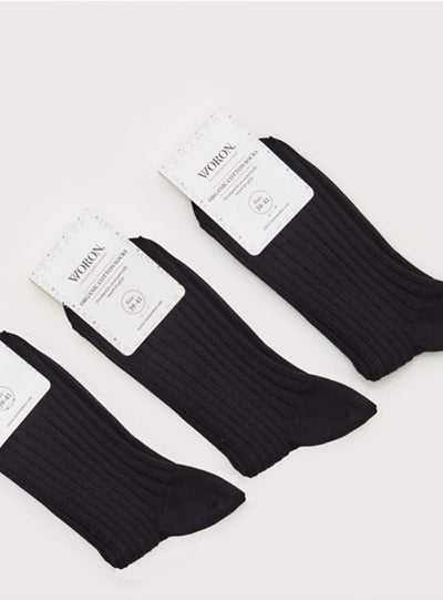 SOCKS 3-PACK, all Black - woron