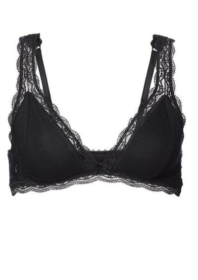 Lace trimmed soft-bra ONYX BRA- black - woronstore