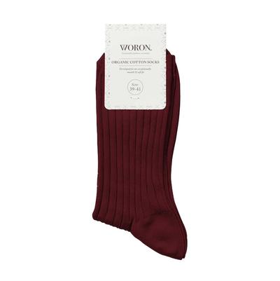 ORGANIC COTTON SOCKS- red red wine - woronstore